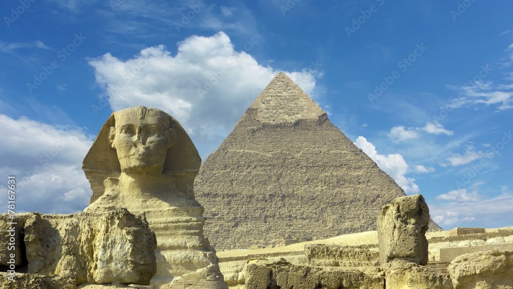 Clouds over great pyramid and sphinx in Egypt - timelapse 4k Clouds over great pyramid and sphinx in Egypt - timelapse 4k