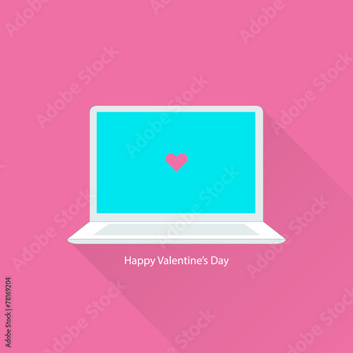 Valentines day greeting card with notebook