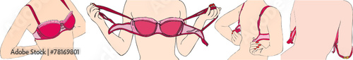 Una donna mentre si toglie il reggiseno