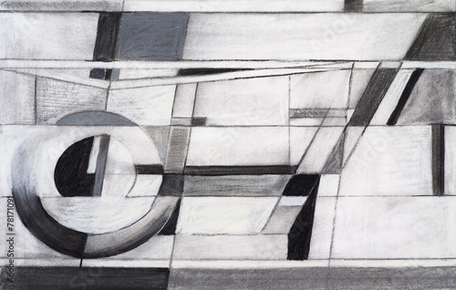 an abstract charcoal drawing