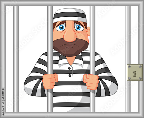 Prisoner behind bar
