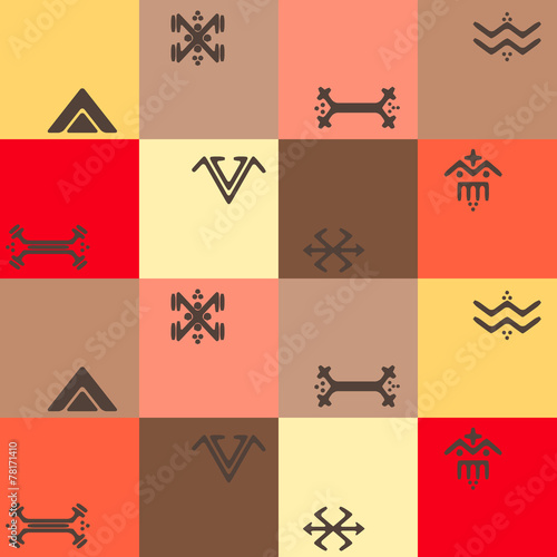 Seamless background with Touareg tattoo symbols