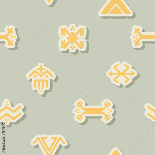 Seamless background with Touareg tattoo symbols
