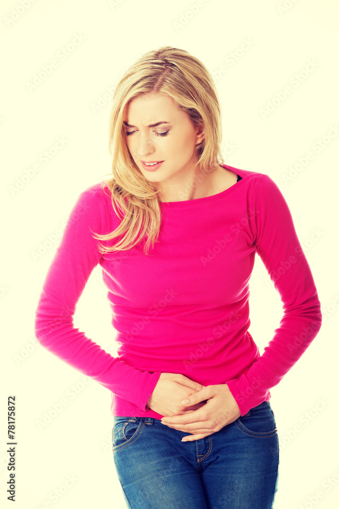 Woman with stomach issues Woman with stomach issues