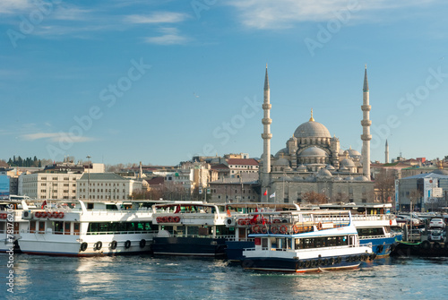 Boats on the Golden Horn in Istanbul