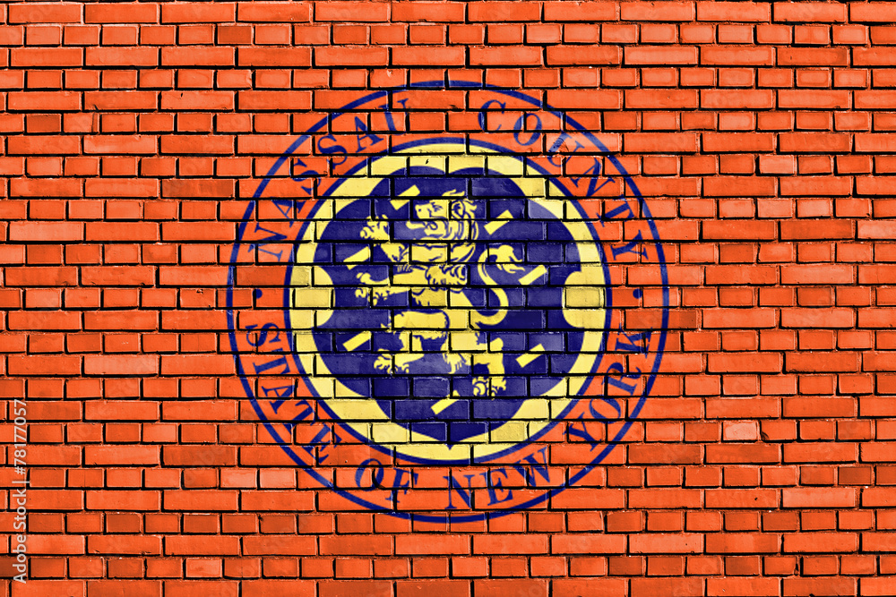 flag of Nassau County painted on brick wall flag of Nassau County painted on brick wall