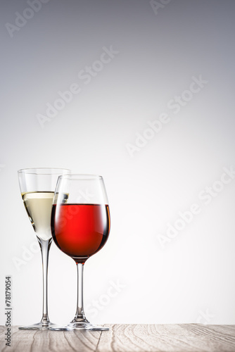 Wine glass.On blank table.Cheers.