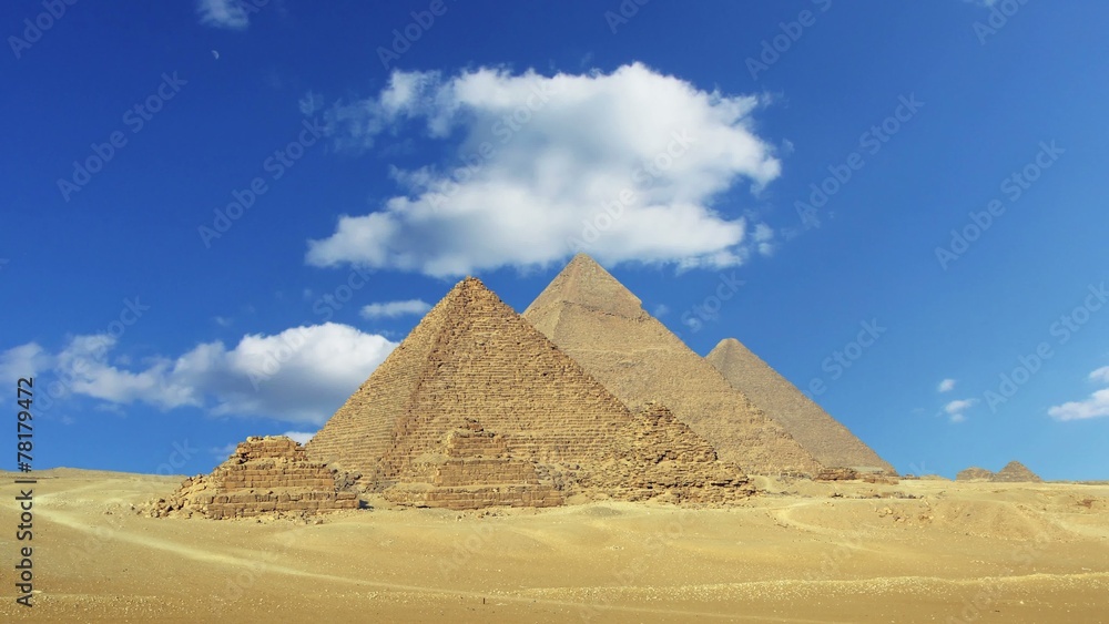 Timelapse with clouds over great pyramids in Egypt 4k Timelapse with clouds over great pyramids in Egypt 4k