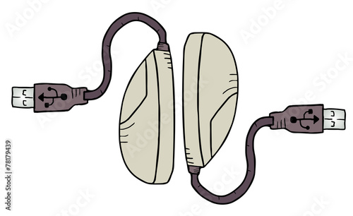 Old computer mouse vector