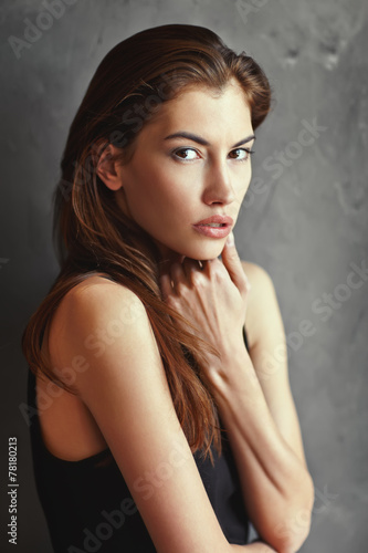 dramatic portrait of passion young woman