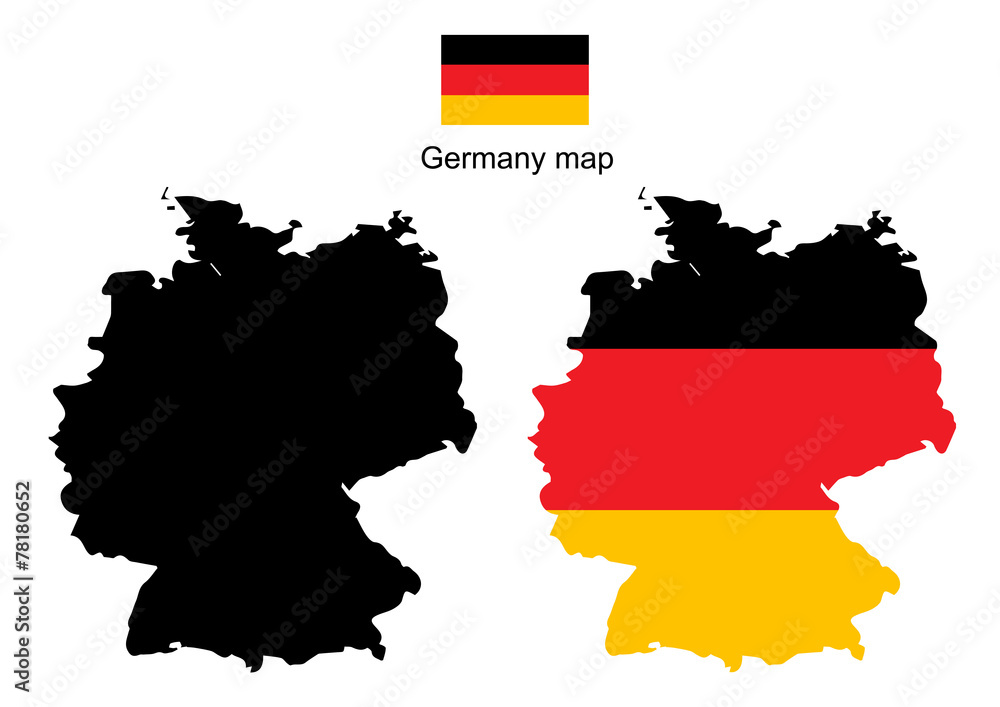 Obraz premium Germany map vector, Germany flag vector