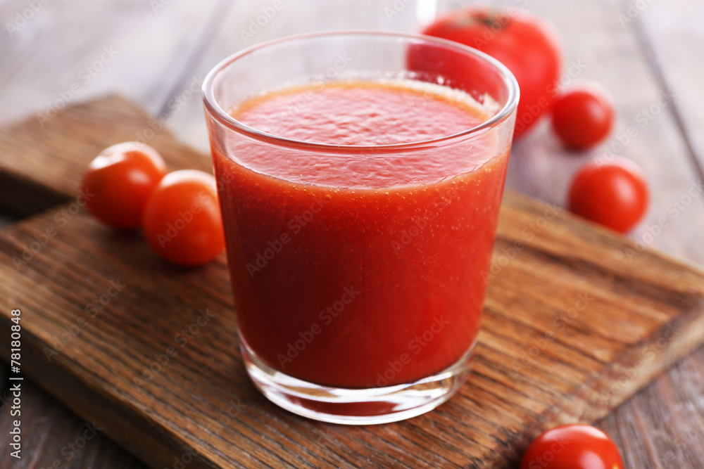Glass of tomato juice with cherry tomatoes Glass of tomato juice with cherry tomatoes