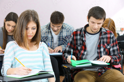 Group of students sitting i...