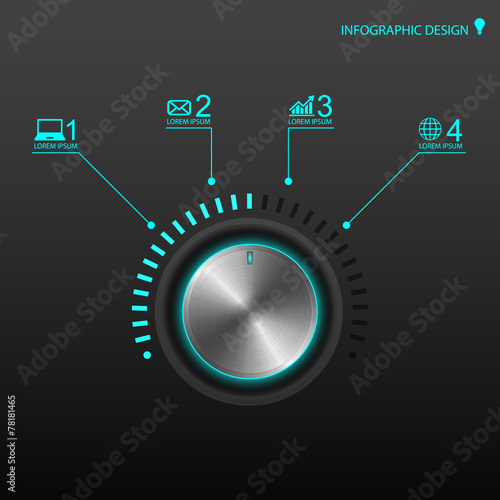 Metal volume button for infographics