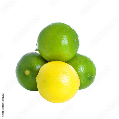 Fresh lime Isolated on white background