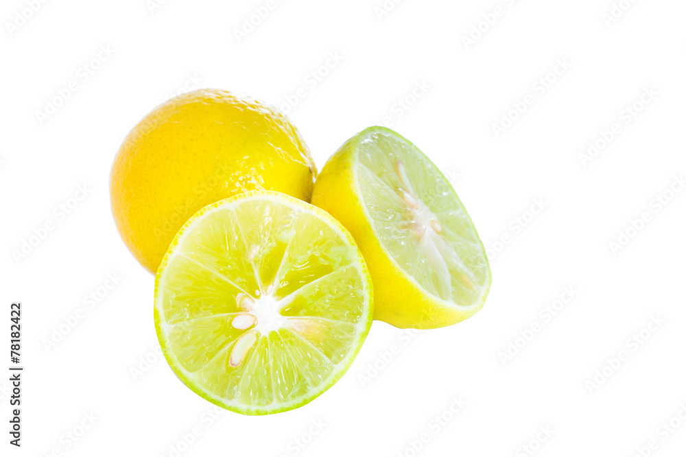 Fresh lime Isolated on white background