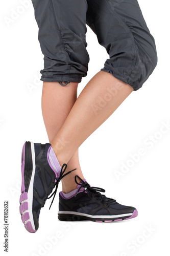 Runner feet. Woman fitness sneakers