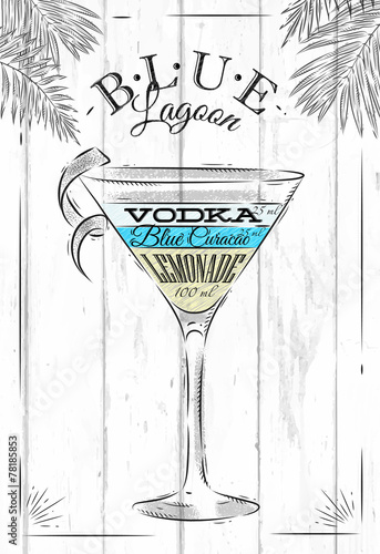 Blue lagoon cocktail