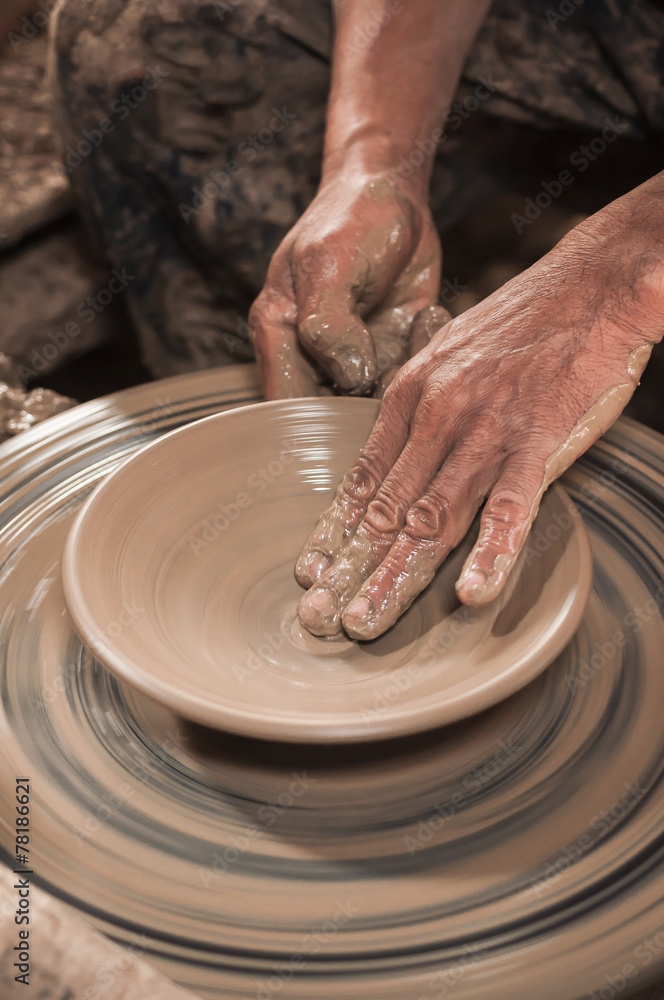 Making clay pot Making clay pot