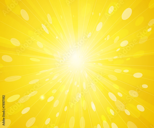 Yellow sunny rays background