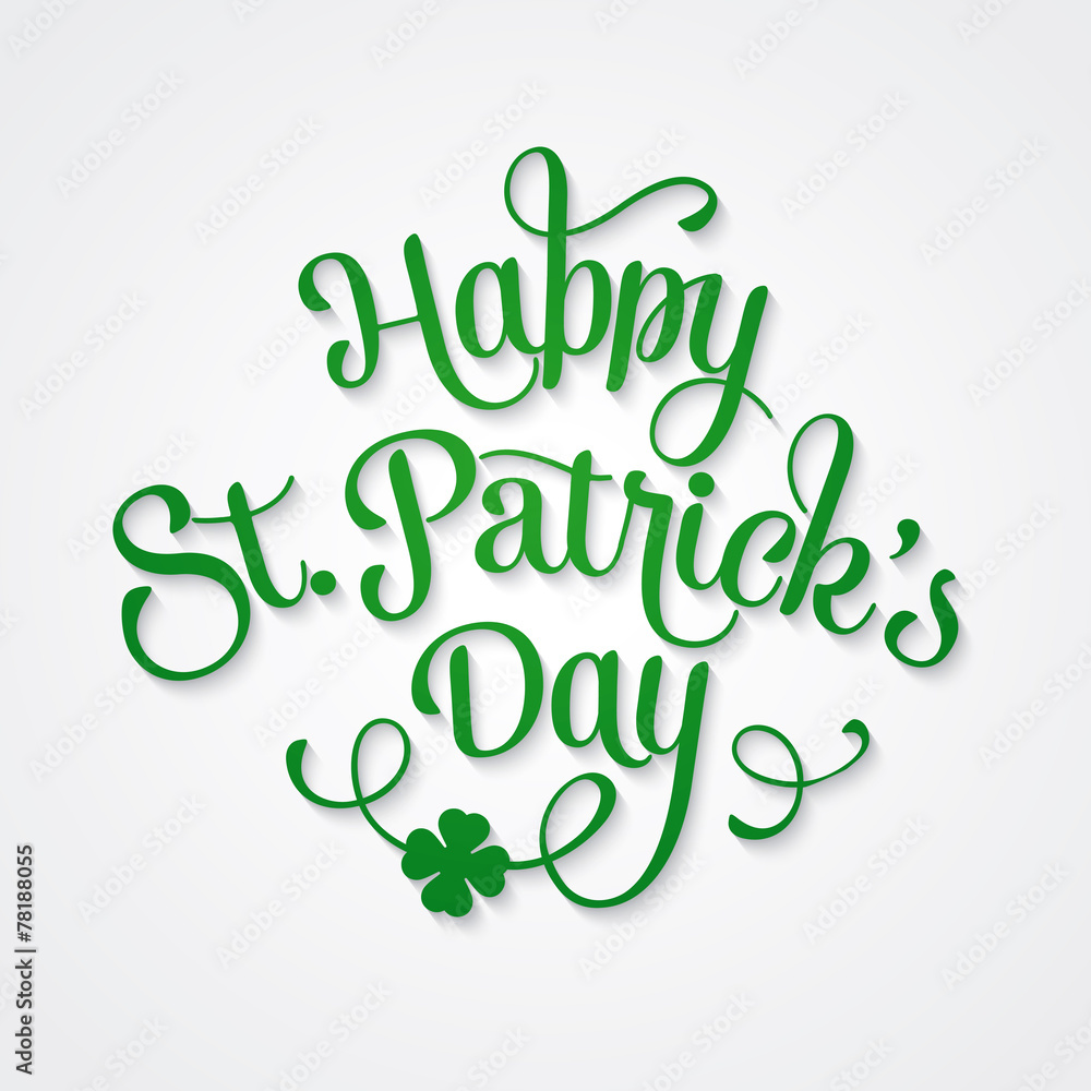 Fototapeta premium Typographic Saint Patrick's Day Greeting Card