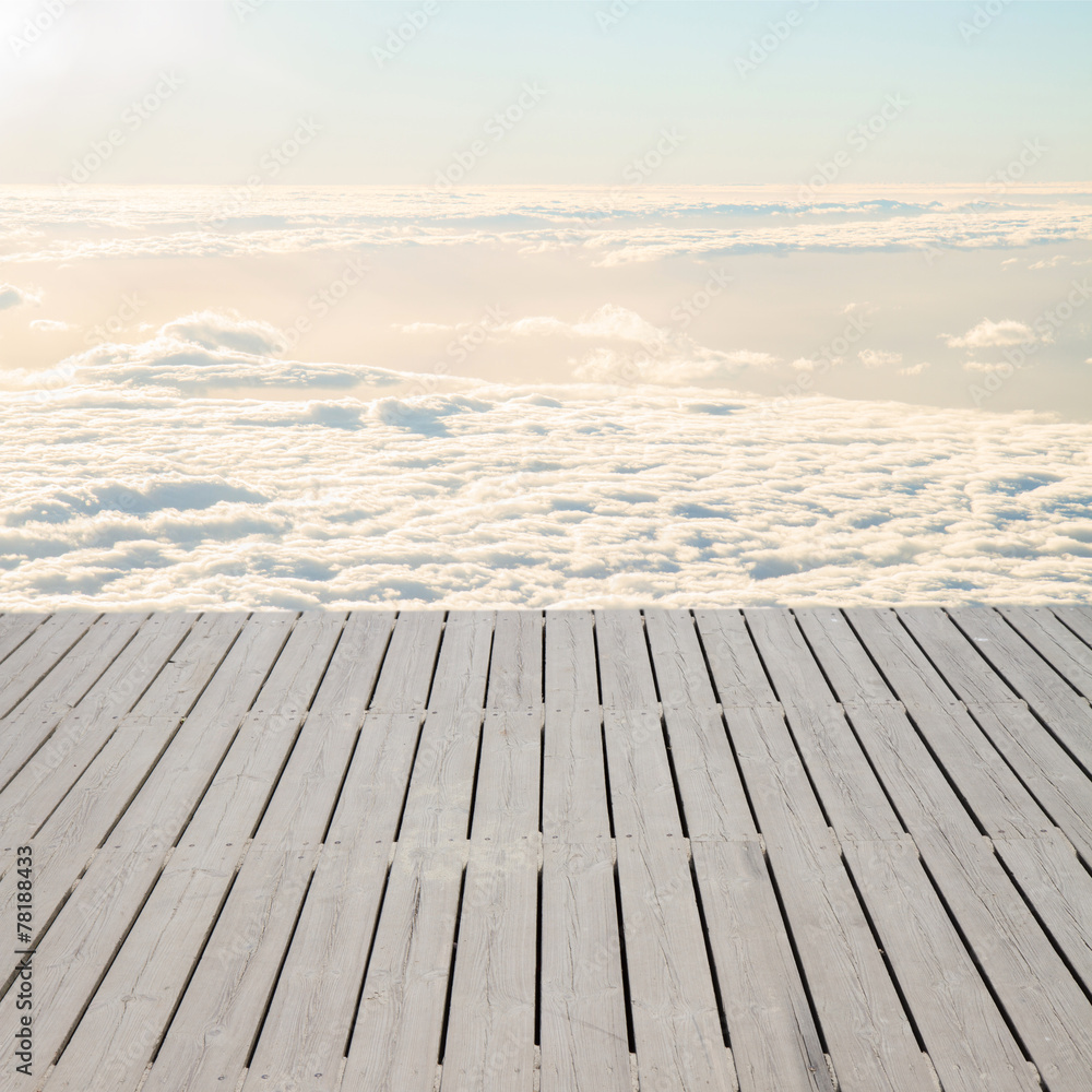 pier over clouds