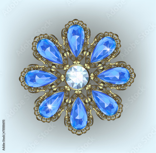 Gold brooch