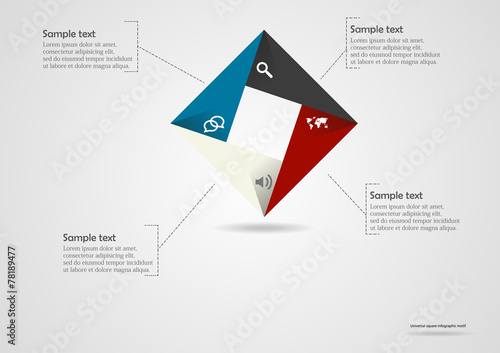 Square origami infographic