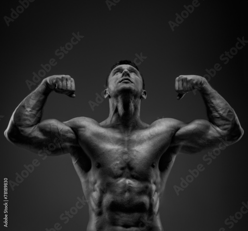 Muscular male showing his muscular body