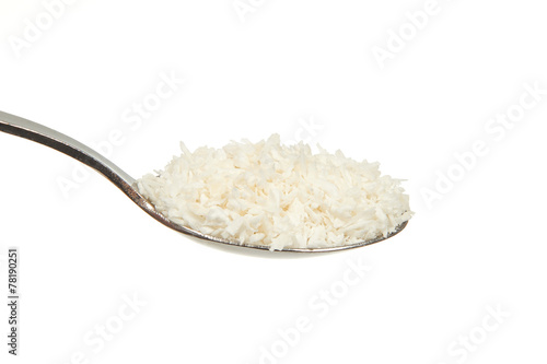 Coconut flour on a teaspoon