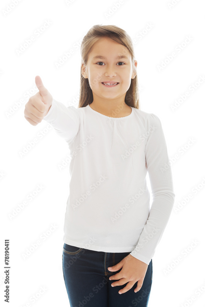 Little girl thumbs up Little girl thumbs up