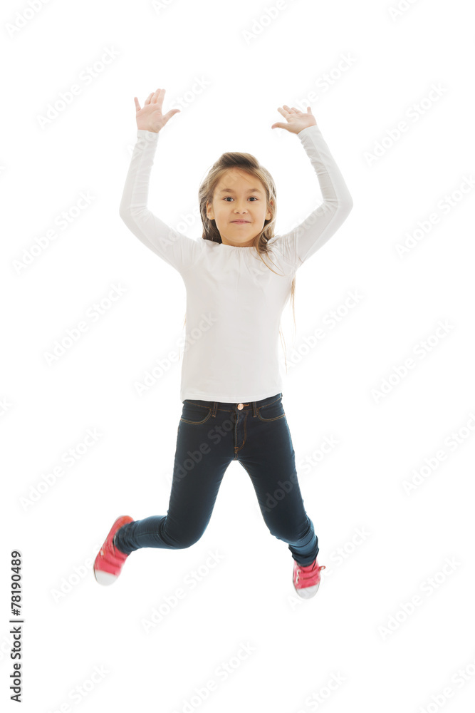Girl jumping with joy Girl jumping with joy