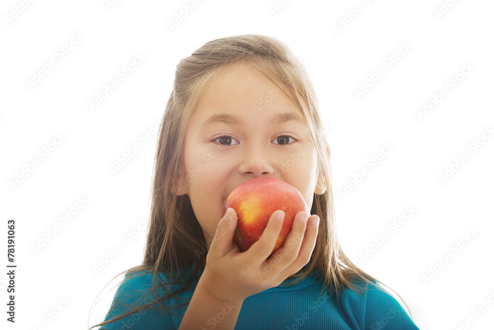 Girl eating an apple Girl eating an apple