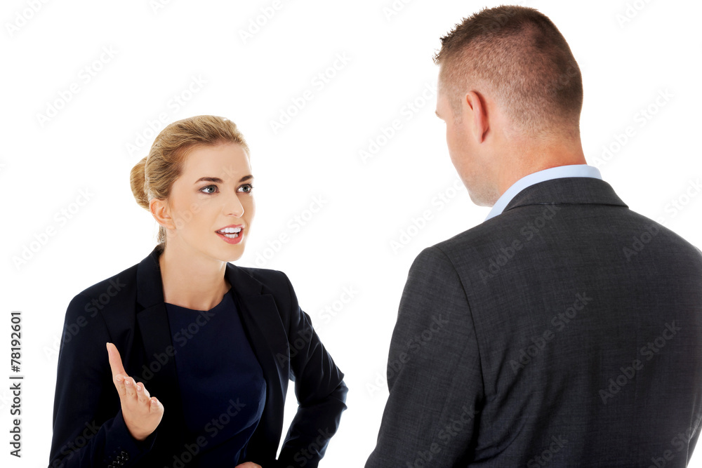 Professional conversation between businesspeople Professional conversation between businesspeople