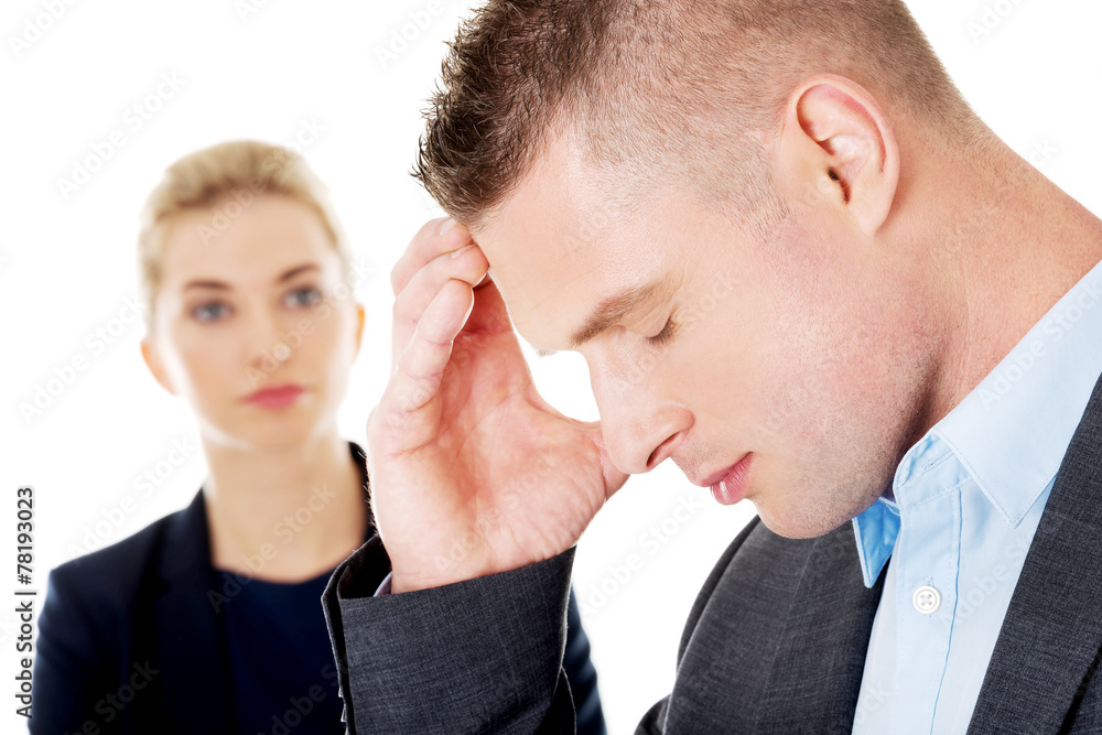 Businesswoman reprimend her partner Businesswoman reprimend her partner