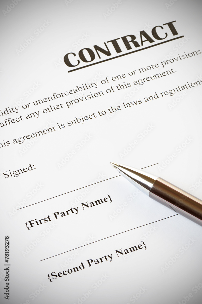 Contract and Pen Contract and Pen
