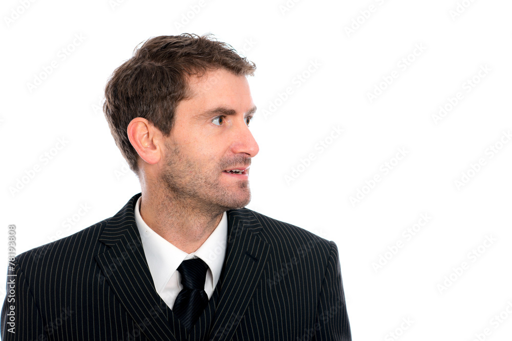 businessman in front of white background businessman in front of white background
