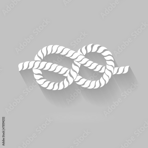 Black and White Rope Eight Knot Graphic Design