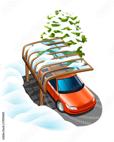 car under the canopy