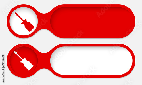 two buttons for entering text with screwdriver