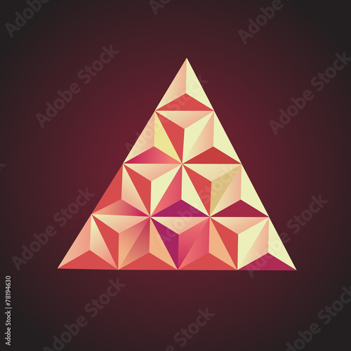 Piramida logo consisting is triangle vector in diffrent orange color