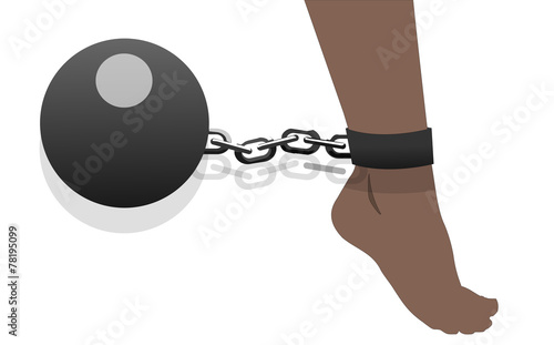 female legs in chains