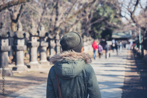 Photography Woman walking in Ueno Park