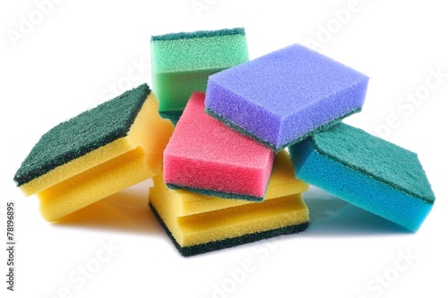 Cleaning equipment, sponge cleaner on a white background photo