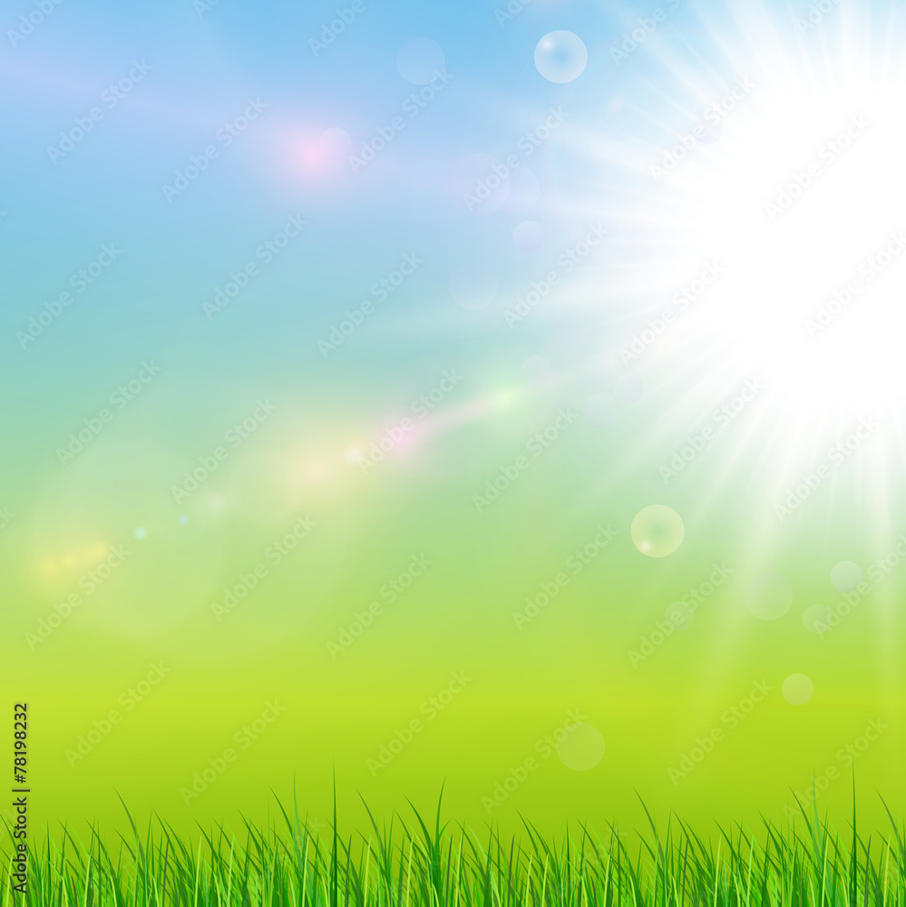 Sunny green background