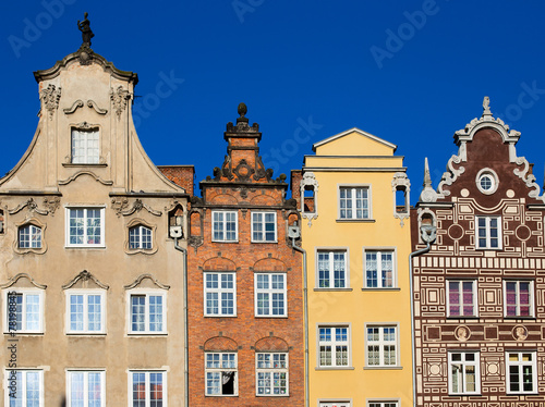 Colorful houses - tenements in old town Gdansk, Poland