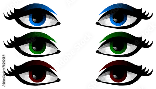 Low poly illustration of female eyes