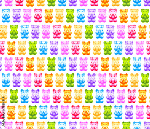 Bright gummy bears seamless pattern