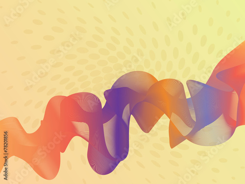 Abstract rainbow ribbon with halftone