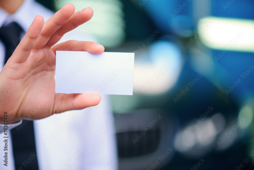 Business card of car service manager Business card of car service manager